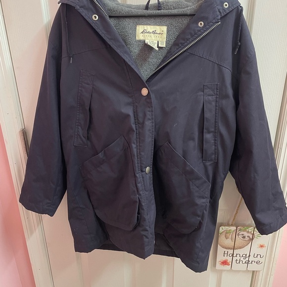 Vintage Eddie Bauer Goose Down Parka Navy Blue Size Small - Picture 1 of 4